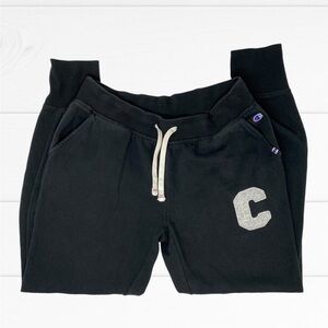 CHAMPION Jogger Pants Women's XS Black C Logo Sweatpants Authentic Activewear